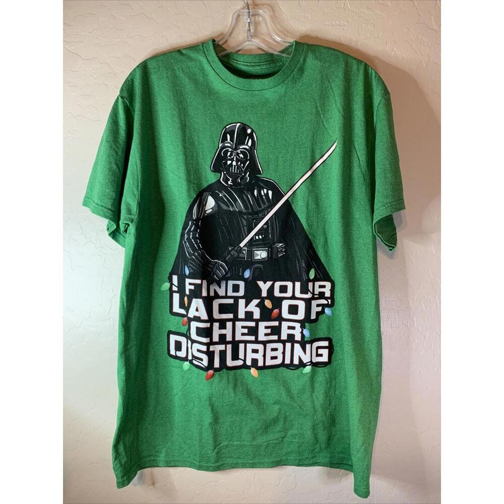 Star Wars Darth Vader Christmas T-Shirt L Green Lack Of Cheer Disturbing 0679